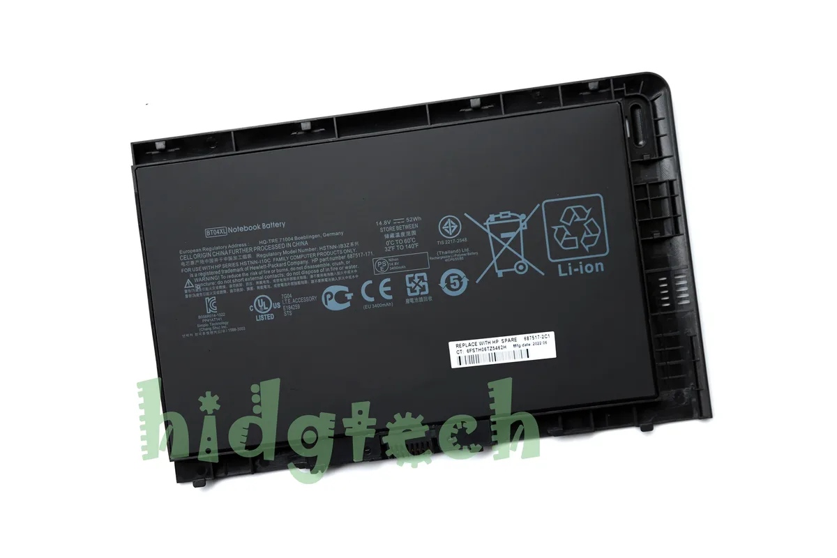Beisite Beisite BT04XL laptop battery 52Wh 14.8V for EliteBook Folio 9470m 9480m — product photo