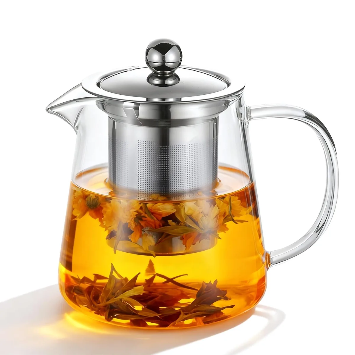  BXNSEN Glass Teapot 550ML Stainless Steel Infuser — product photo