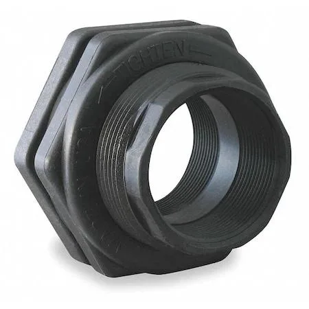 White polypropylene bulkhead trap fitting with EPDM gasket
