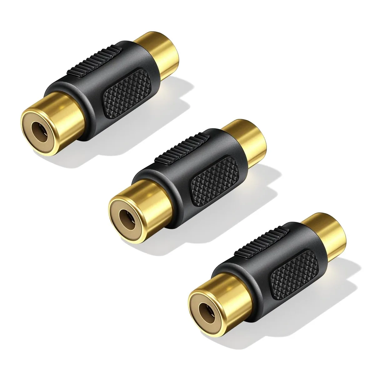 Vszerda Vszerda 3-Pack Gold-Plated RCA Female Coupler 1.24 in — product photo