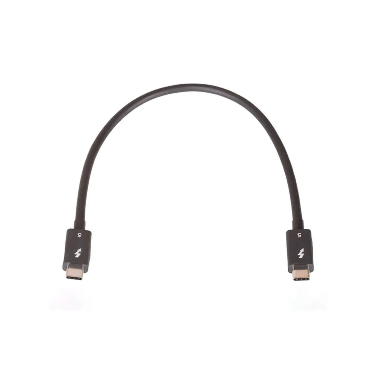 Short Thunderbolt cable, USB-C ends, black finish