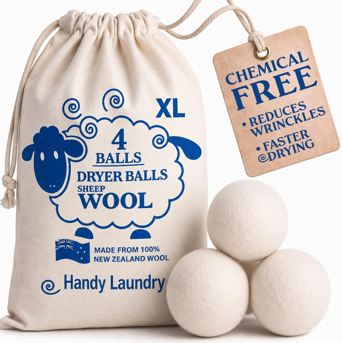  Handy Laundry 5609 Wool Dryer Balls 4-Pack — product photo