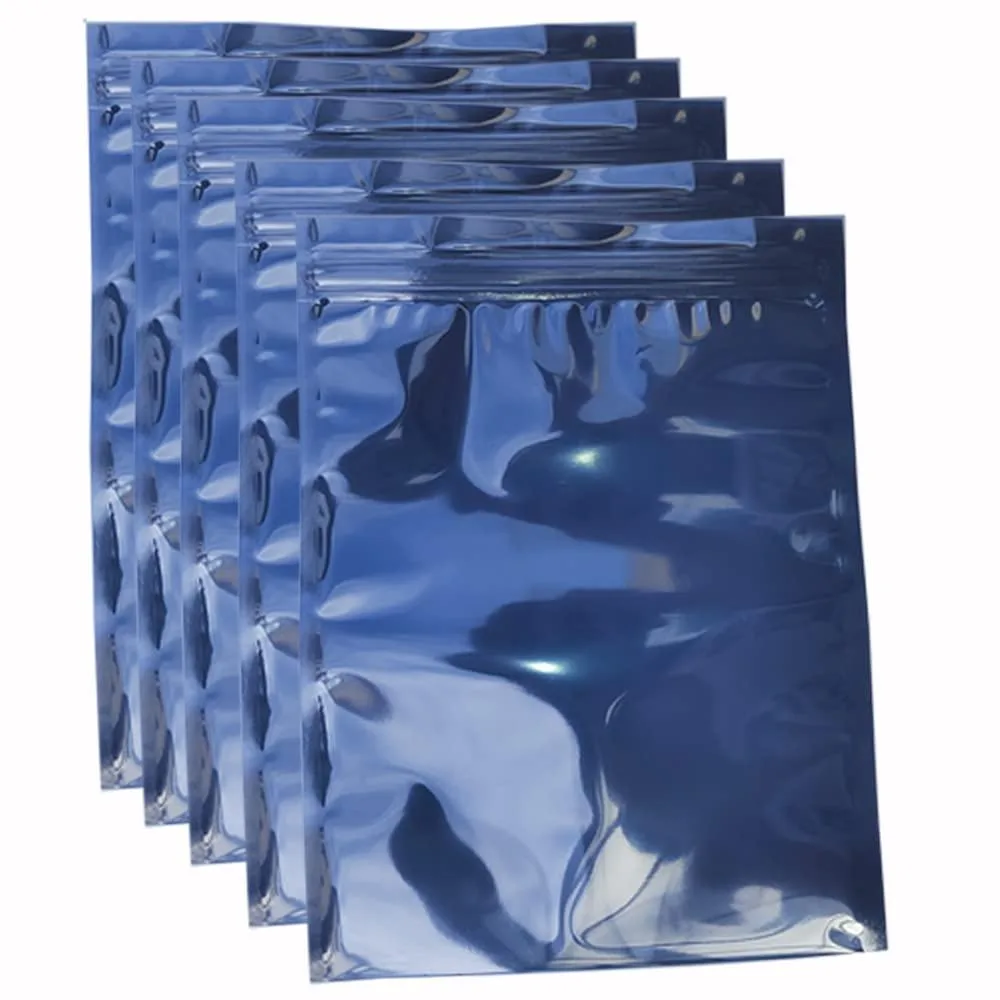 Pack of 100 black resealable antistatic bags 5.9x7.8in