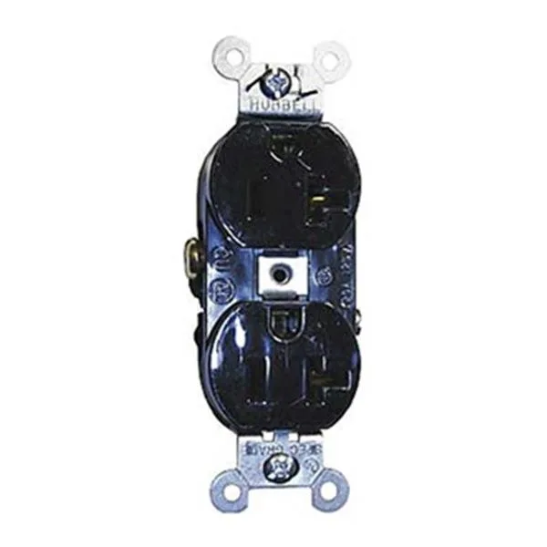 Hubbell Incorporated Hubbell Incorporated CR20BLK 20 A 125V Duplex Receptacle — product photo