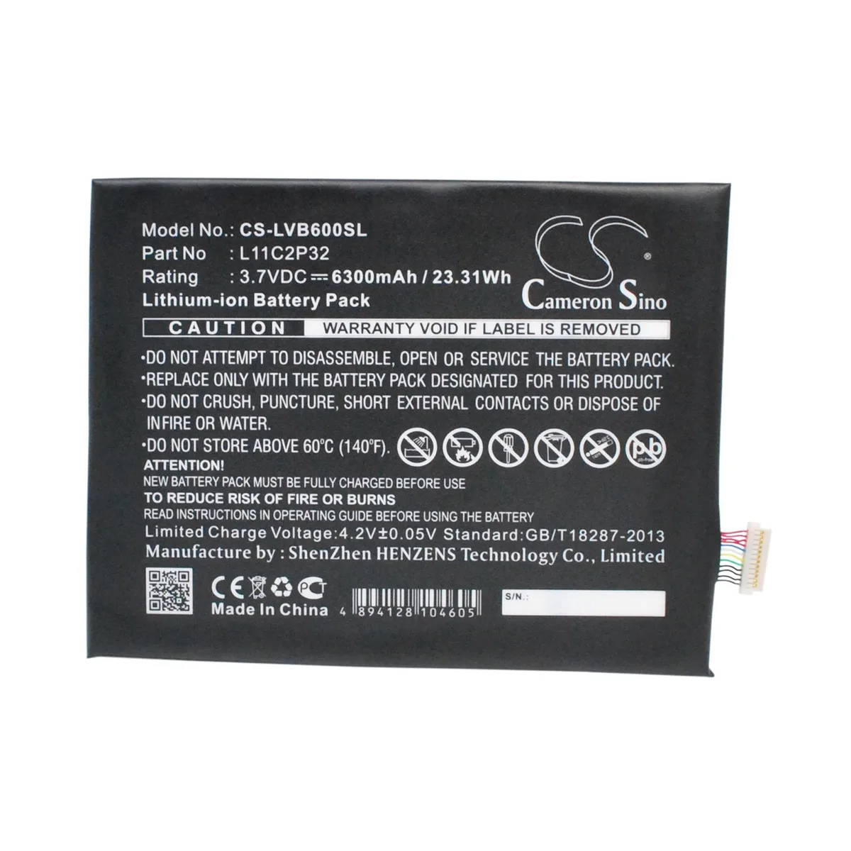 Cameron &amp; Co Cameron &amp; Co DS-CS-LVB600SL Li-Polymer Battery 6.3 Ah Black — product photo
