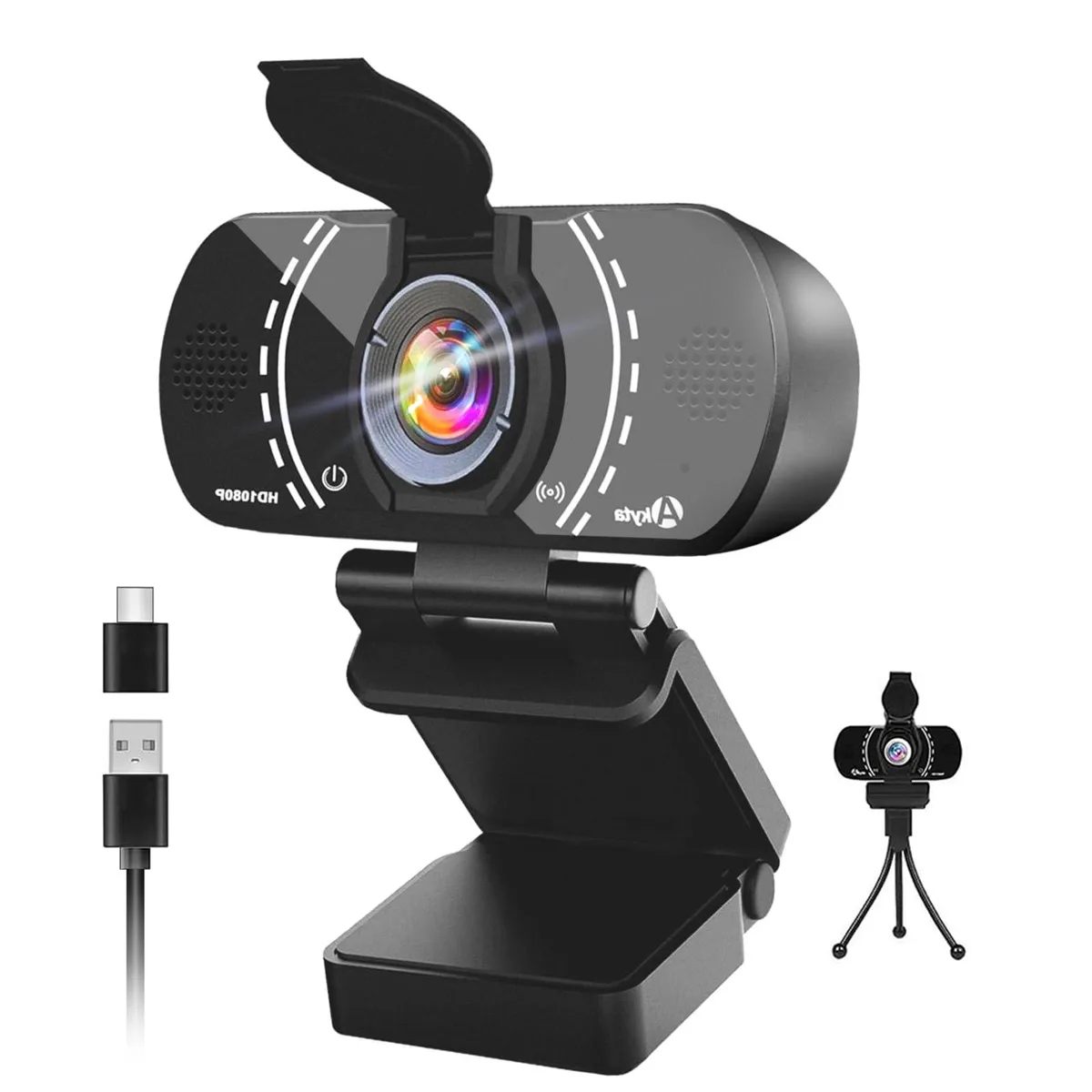 DJI A1-1 1080p 30fps USB 2.0 webcam with microphone, privacy cover, 110° wide angle — product photo