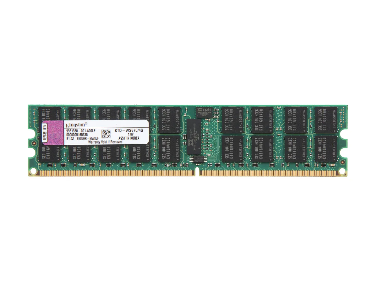 Kingston Technology Corp. Kingston Technology Corp. KTD-WS670/4G 4GB DDR2 400 ECC Registered memory upgrade — product photo