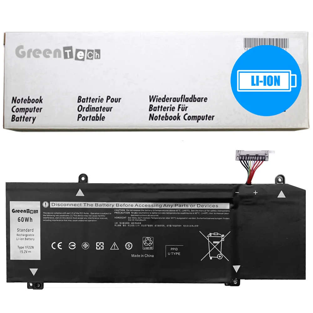 NShi NShi 1F22N JJPFK laptop battery 15.2V 60WHR for Dell G5 5590 G7 7590 7790 Alienware M15 M17 — product photo