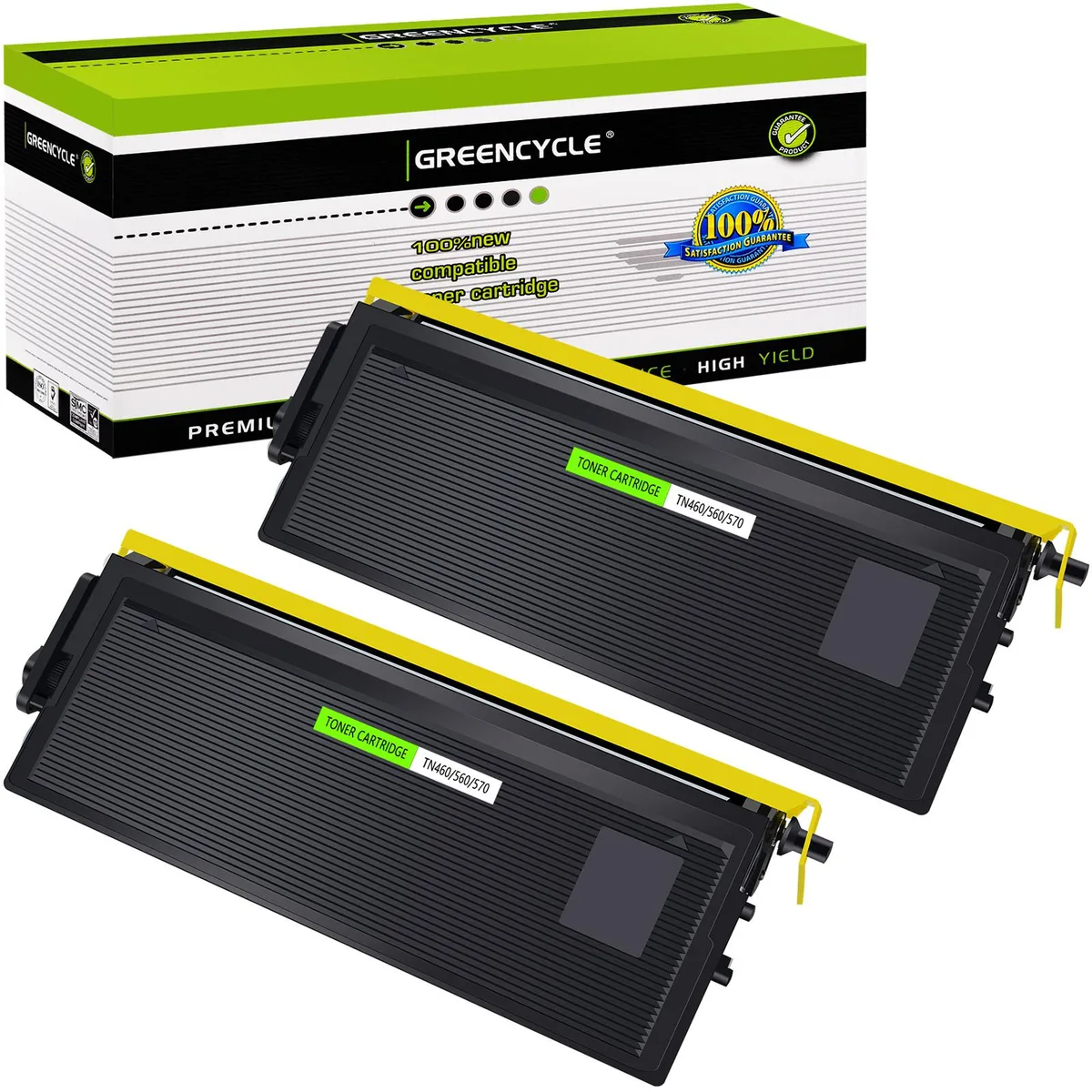 GREENCYCLE GREENCYCLE TN460 Black Toner Cartridge 2-Pack 6000 Pages — product photo