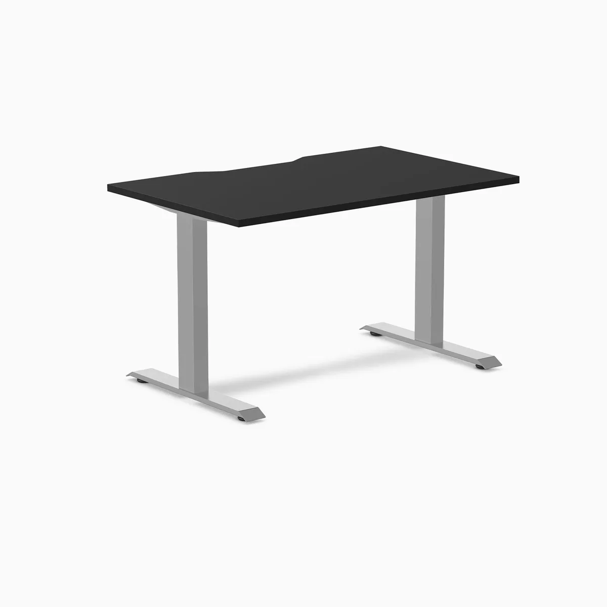 Desky Desky Zero Scalloped Laminate Desk Black Gray 47.2 x 29.5 in — product photo