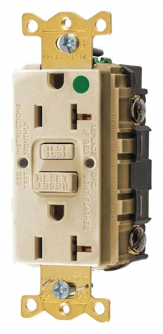 Hubbell Incorporated Hubbell Incorporated GFR83I GFCI Receptacle 20A 125V Ivory — product photo