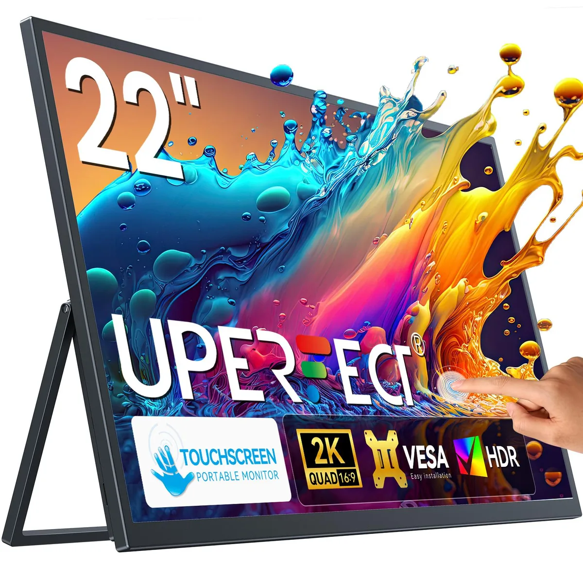Uperfect Uperfect 22" 2K Touchscreen Portable Gaming Monitor with VESA & 180° Stand — product photo