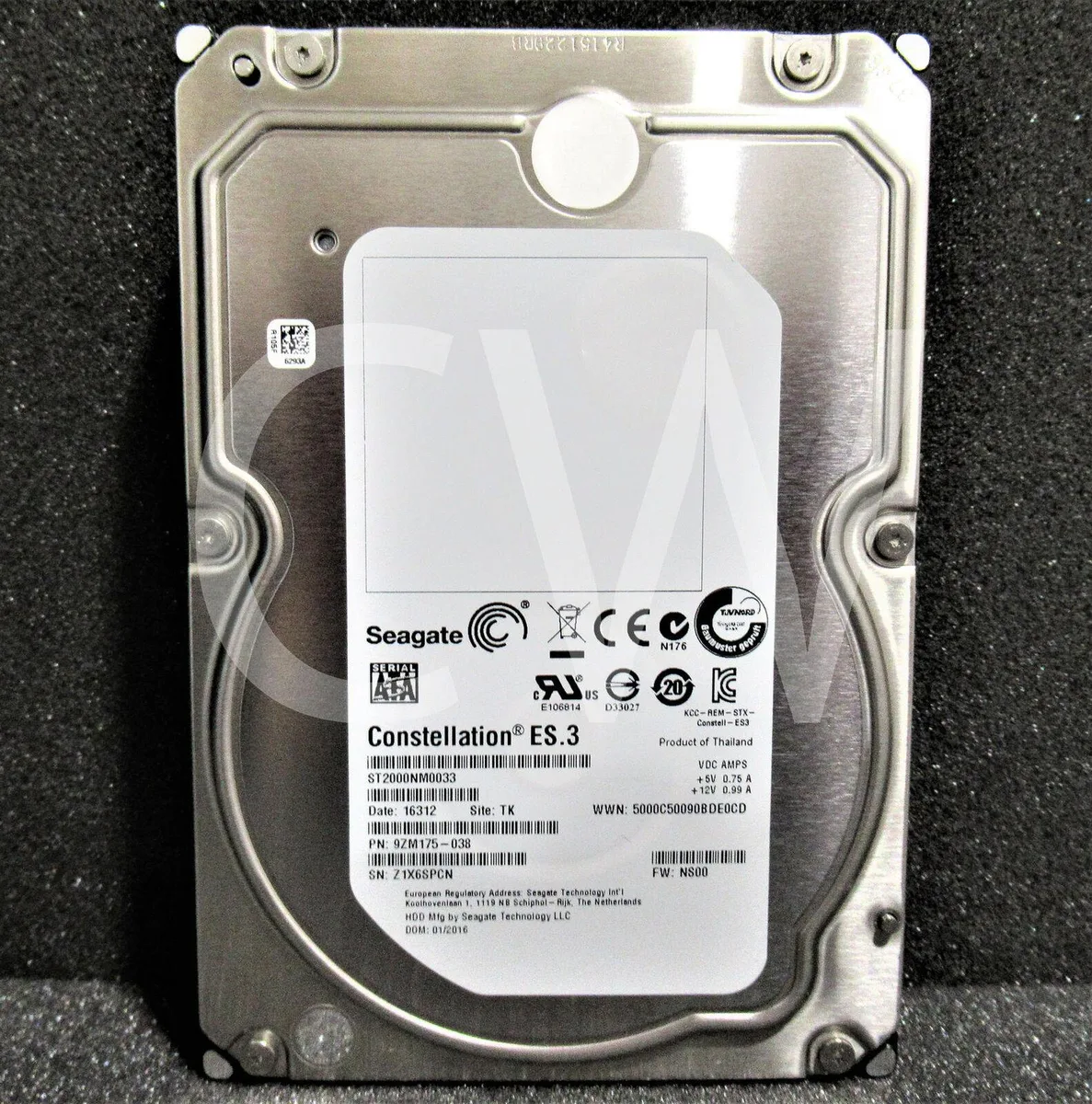 Seagate Seagate Constellation ES.3 ST2000NM0033 9ZM175-038 6G 128MB 3.5" SATA 2TB 7200RPM internal hard drive — product photo