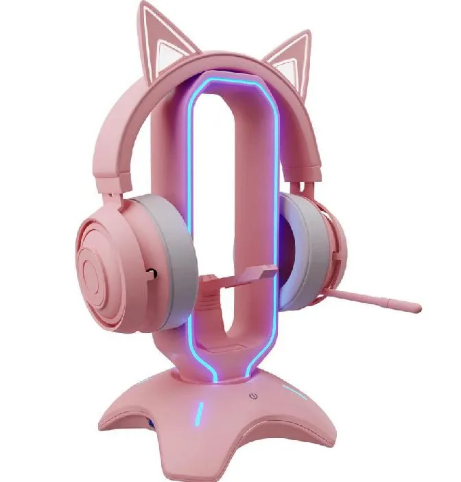 Corn Electronics Corn Electronics Headset Stand Pink USB 3.0 RGB Mouse Bungee — product photo
