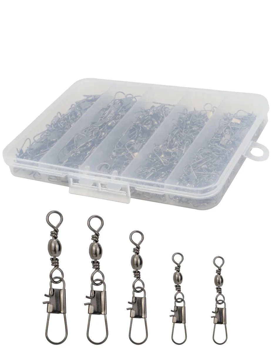  Beoccudo 210pcs Barrel Swivels with Snaps, 5 Sizes — product photo