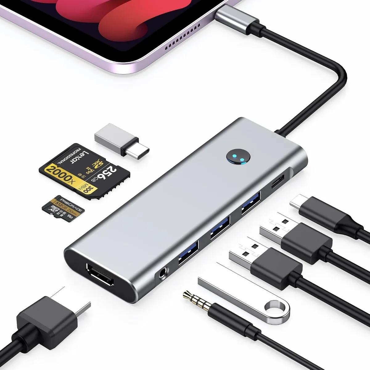 MCHOSE MCHOSE USB C Hub 9-in-1 4K 60Hz HDMI 100W PD 3 USB 3.0 SD TF 3.5mm Audio — product photo