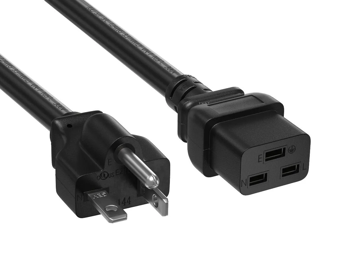 Cable Leader Cable Leader 8ft NEMA 5-20P to C19 12 AWG 20A/125V Black computer power cord — product photo