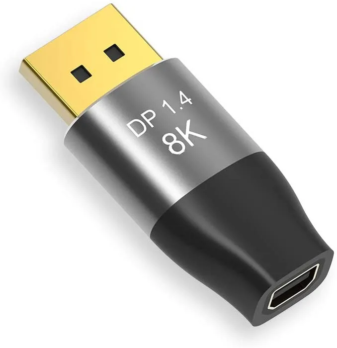CableDeconn CableDeconn D0209 Mini DP to DP 8K adapter 7680x4320@60Hz 4K@144Hz DP 1.4 bi-directional male-female .5ft — product photo
