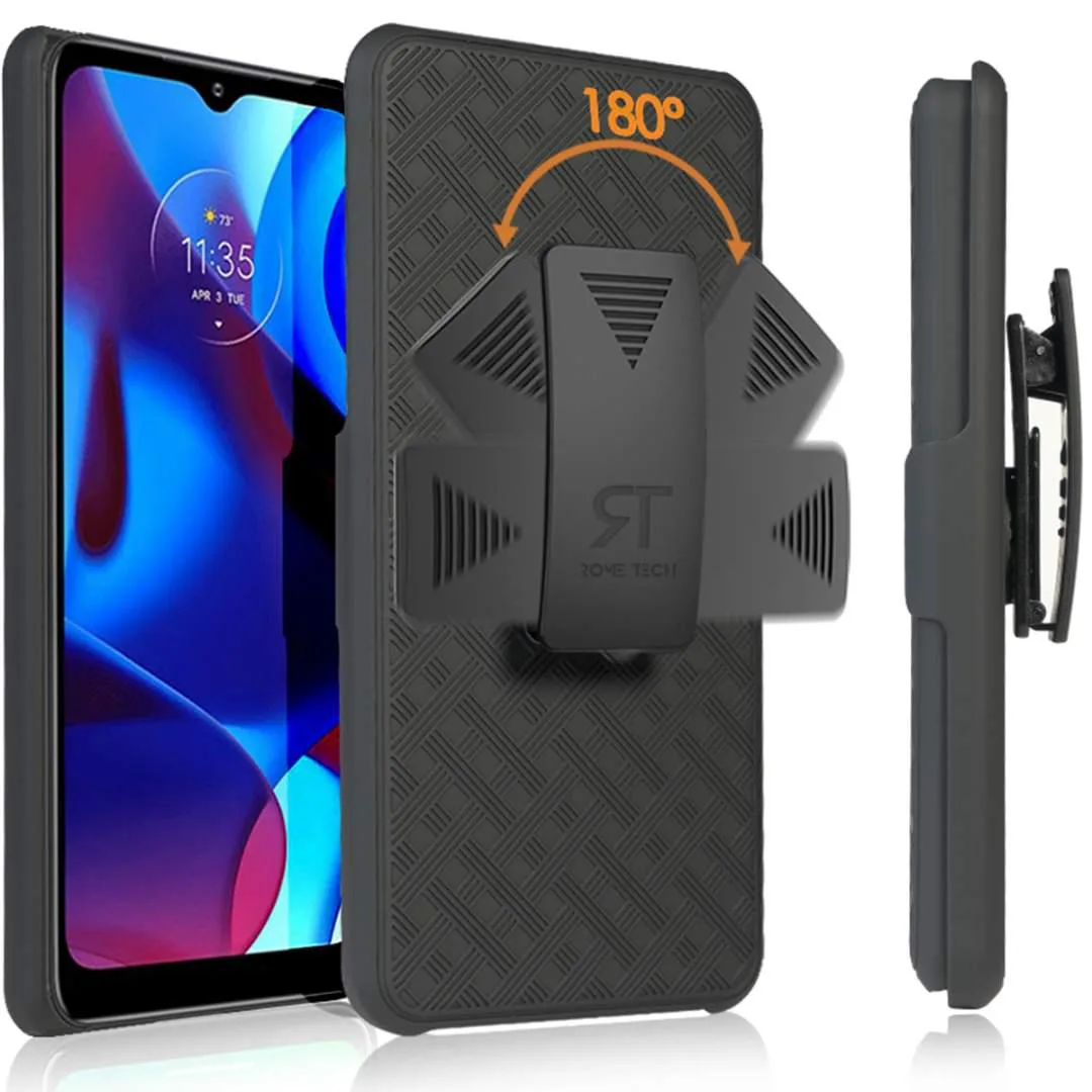Rome Tech Rome Tech Belt Clip Holster Case for Motorola Moto G Stylus 4G (3rd Gen 2022) Black — product photo