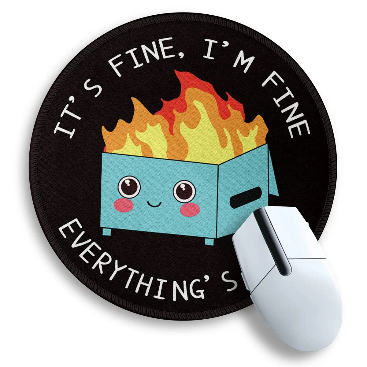  Gctriki MOUA018CA Dumpster on Fire Round Mouse Pad 8.6 in — product photo