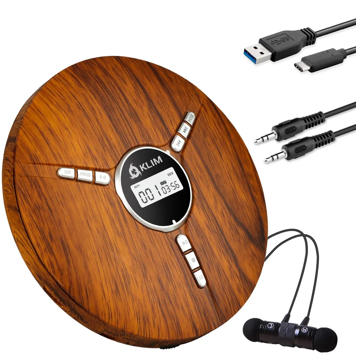 KLIM Discman Portable CD Player Wood 14 in 0.23 kg — product photo
