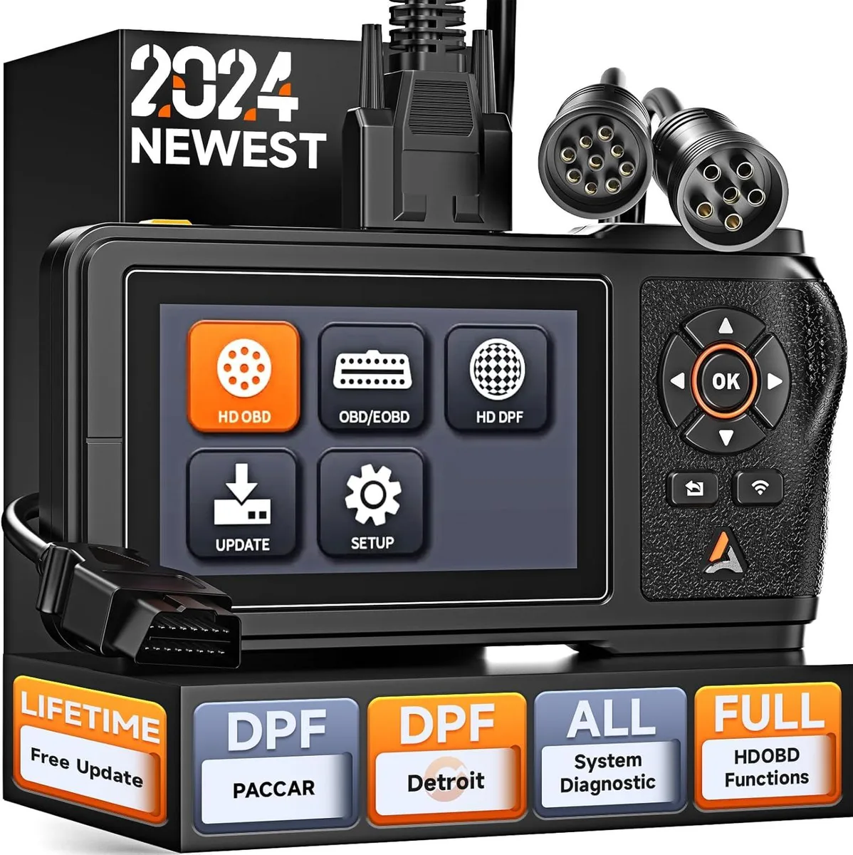 Handheld truck scanner with 4.3 inch screen and cable connectors