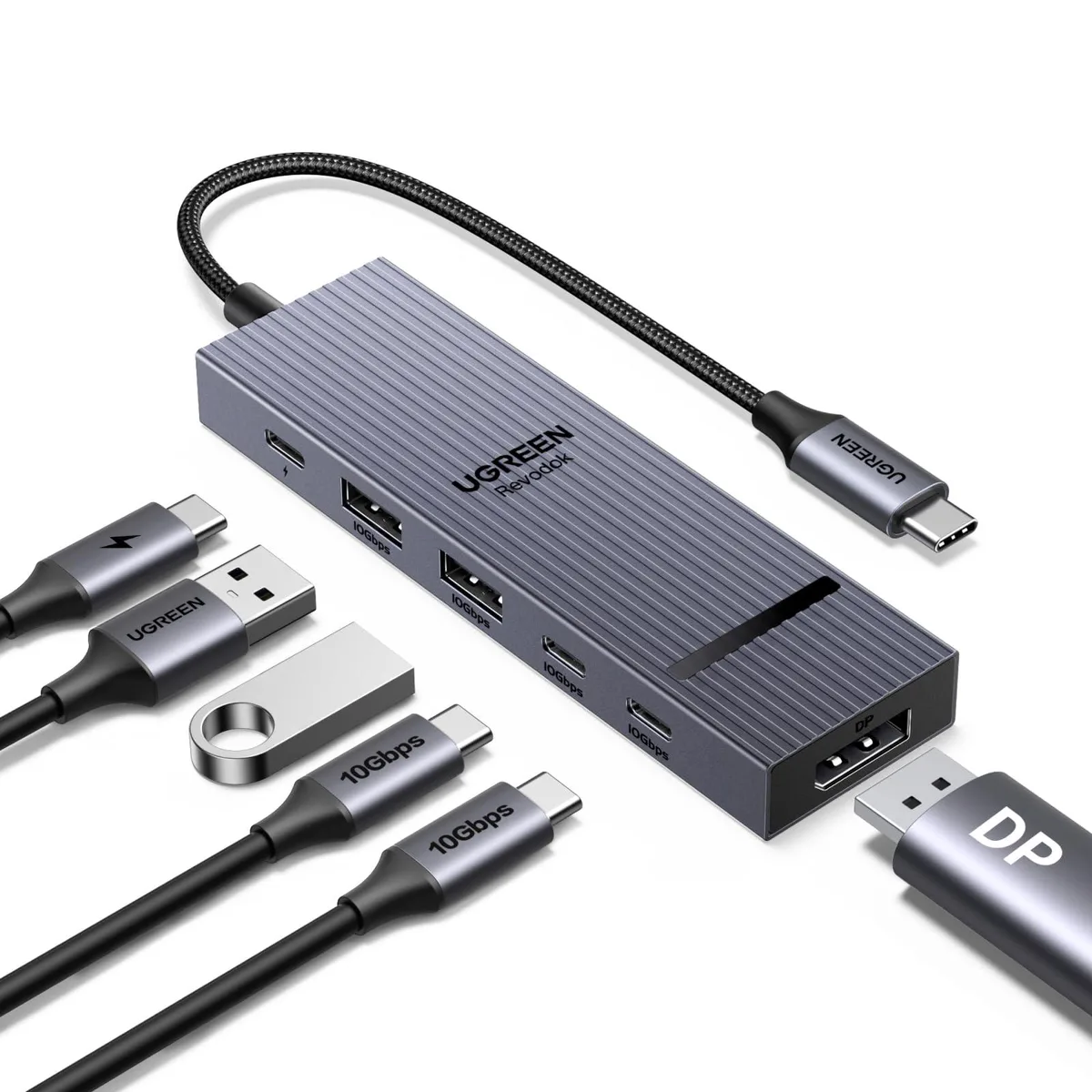  Ugreen 75244 Revodok Pro 6-in-1 USB-C Hub 4K 60Hz DP 100W PD — product photo