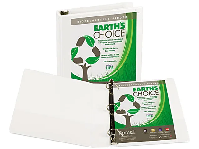 Samsill Samsill 16957 1-1/2" D-ring view binder, White, 375 sheets — product photo