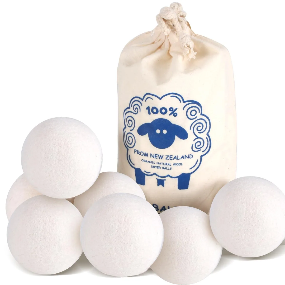  Gnvop Wool Dryer Balls 2.4" 6-Pack Fabric Craft — product photo