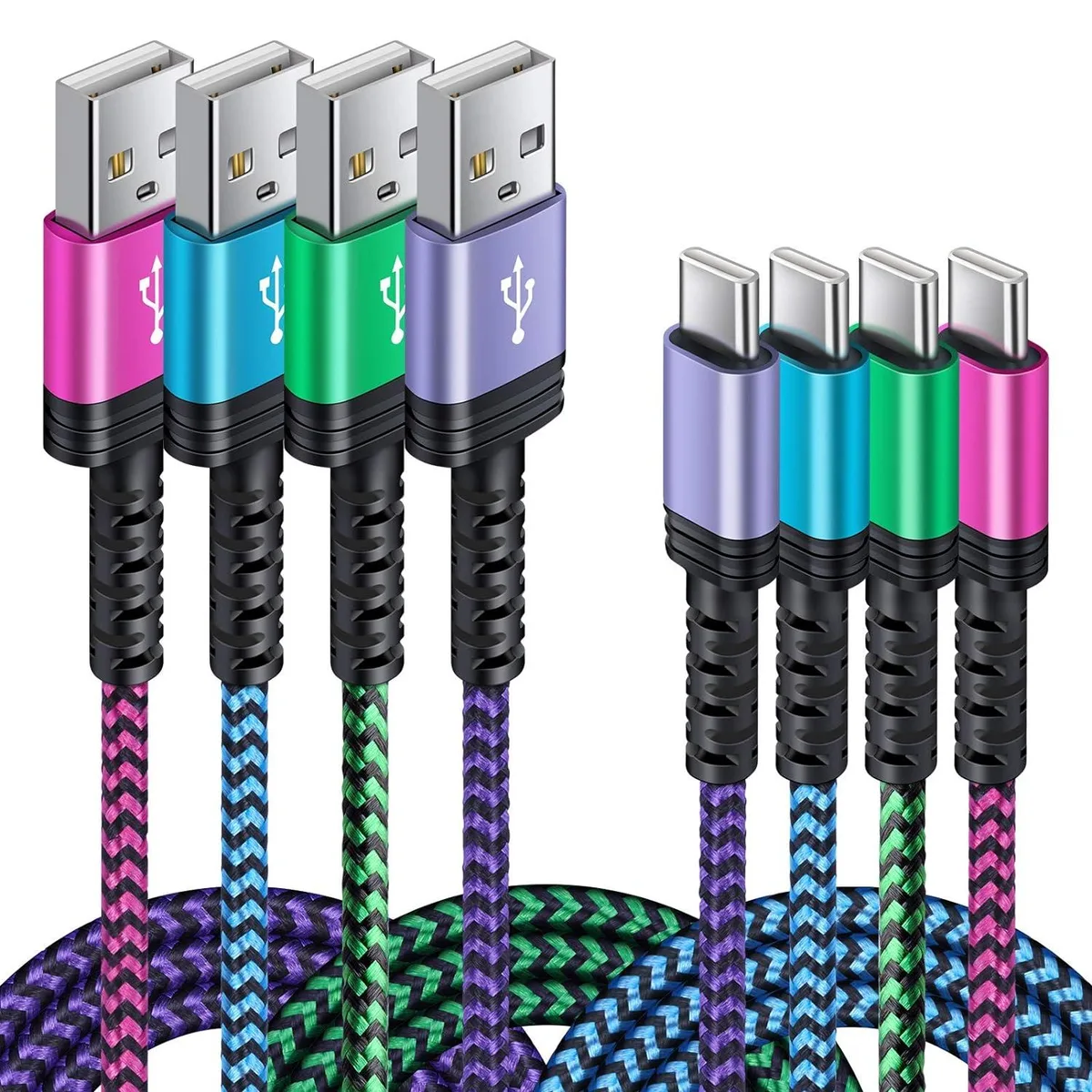lelisten lelisten USB-C Charger Cable 4Pack 3A Nylon Braided — product photo