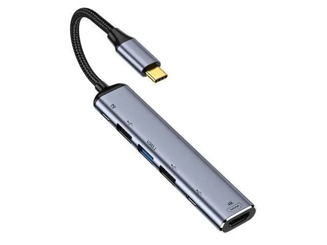 LORDWORLD LORDWORLD USB-C to HDMI 4K 60Hz Dual USB 3.0 Hub 100W PD Adapter — product photo
