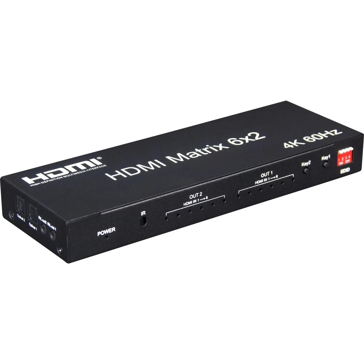 YINGHUA YINGHUA 6x2 Matrix HDMI Switch 4K 60Hz HDMI 2.0 SPDIF Audio EDID EU Plug — product photo