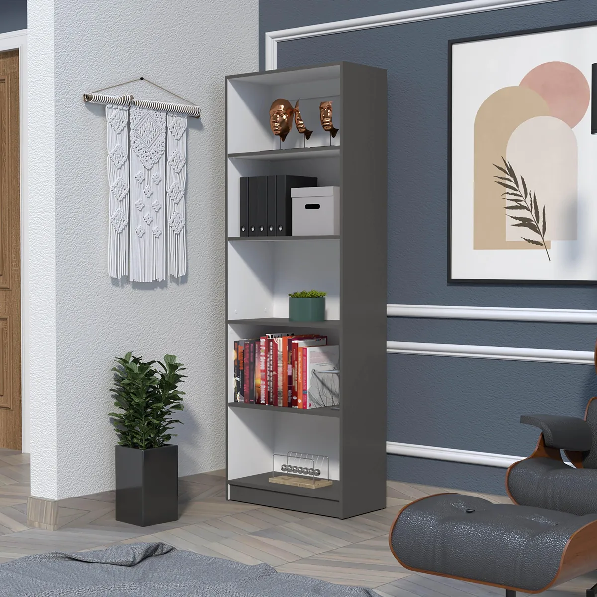 FM FURNITURE FM FURNITURE Sutton 4 Shelves Bookcase Beech/White — product photo