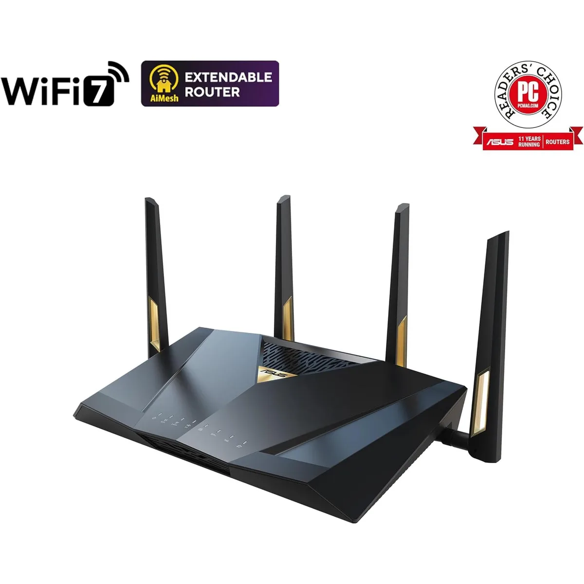 ASUS ASUS RT-BE7200 Wi-Fi 7 Wireless Router, Black — product photo