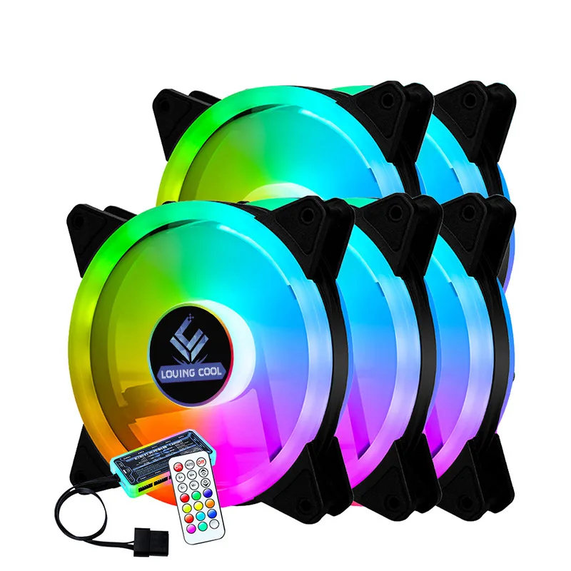 IHDAPP IHDAPP 5 Pack 120mm RGB Case Fans with Remote Controller — product photo