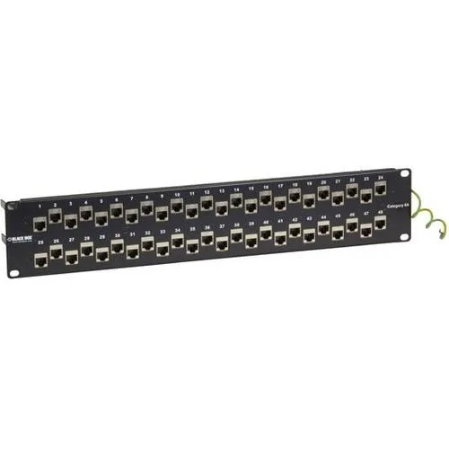 Black Box Corporation Black Box Corporation 48-Port 2U CAT6A Staggered Feed Adapter — product photo