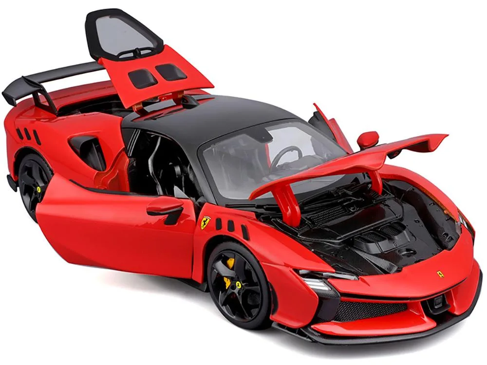 BBURAGO BBURAGO Ferrari SF90 XX Stradale Red Black Top Race Play 1/18 Diecast Hobby Collectible — product photo