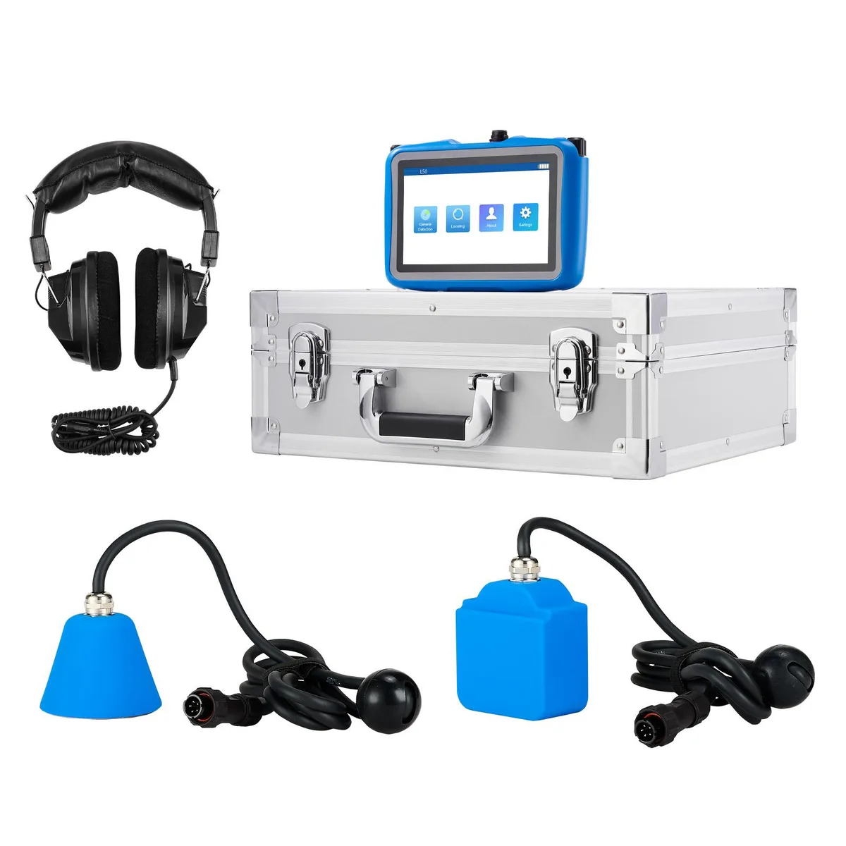 VEVOR VEVOR Pipe Water Leak Detector 7" Touchscreen 1Hz-10000Hz Horizontal Vertical Sensors — product photo