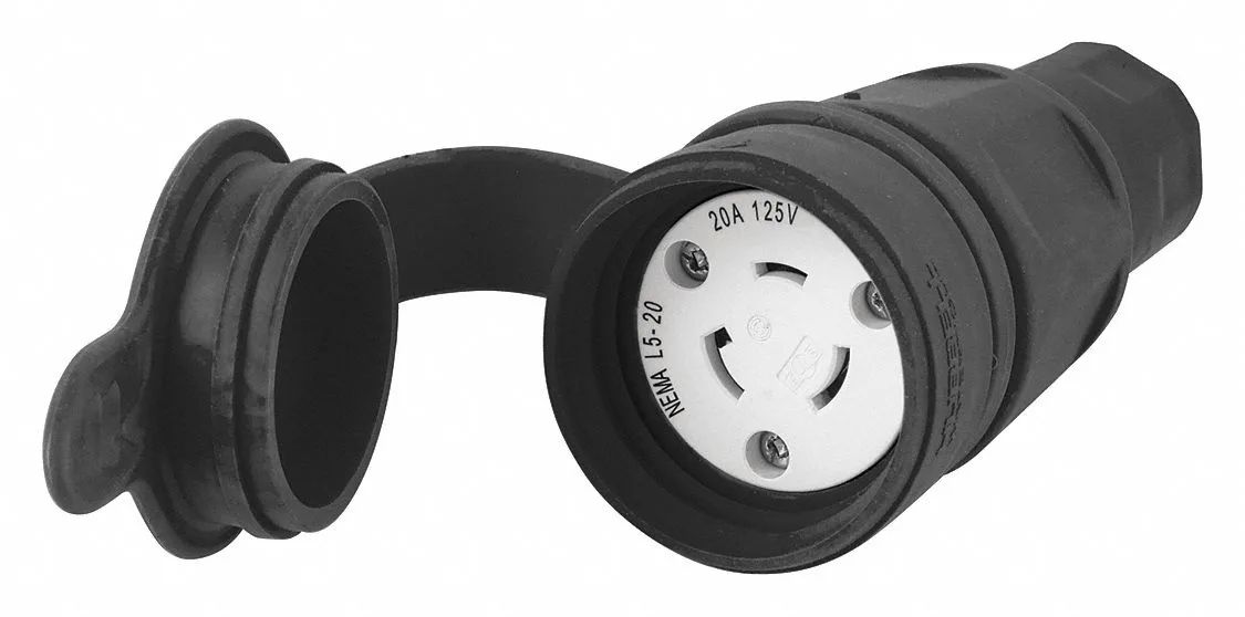 Hubbell Incorporated Hubbell Incorporated HBL27W47BK 20A Watertight Locking Connector 2P 3W line protection — product photo