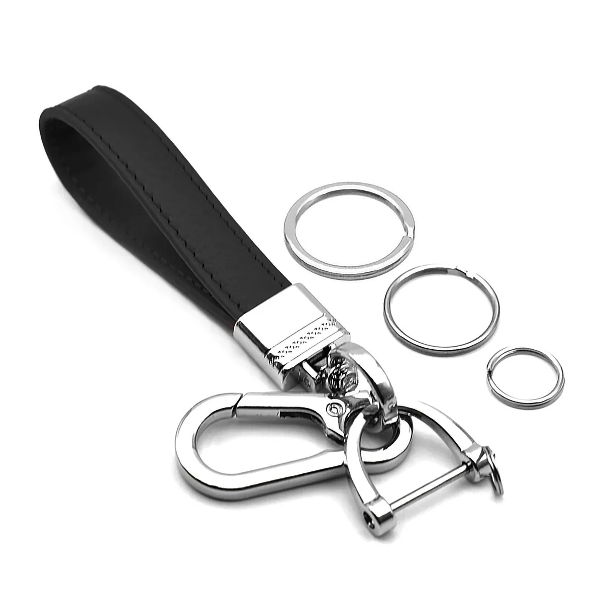 Viator Gear IP1227 Black Leather Keyholder 360 Swivel — product photo
