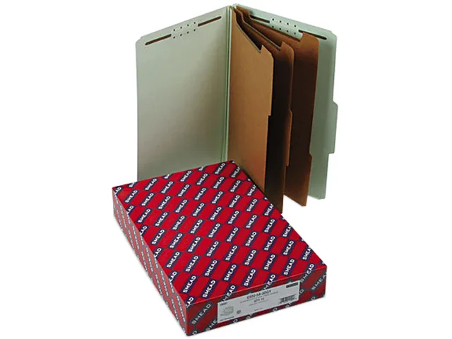 Smead Smead 19091 file folder, legal, eight-section, gray-green, box of 10 — product photo