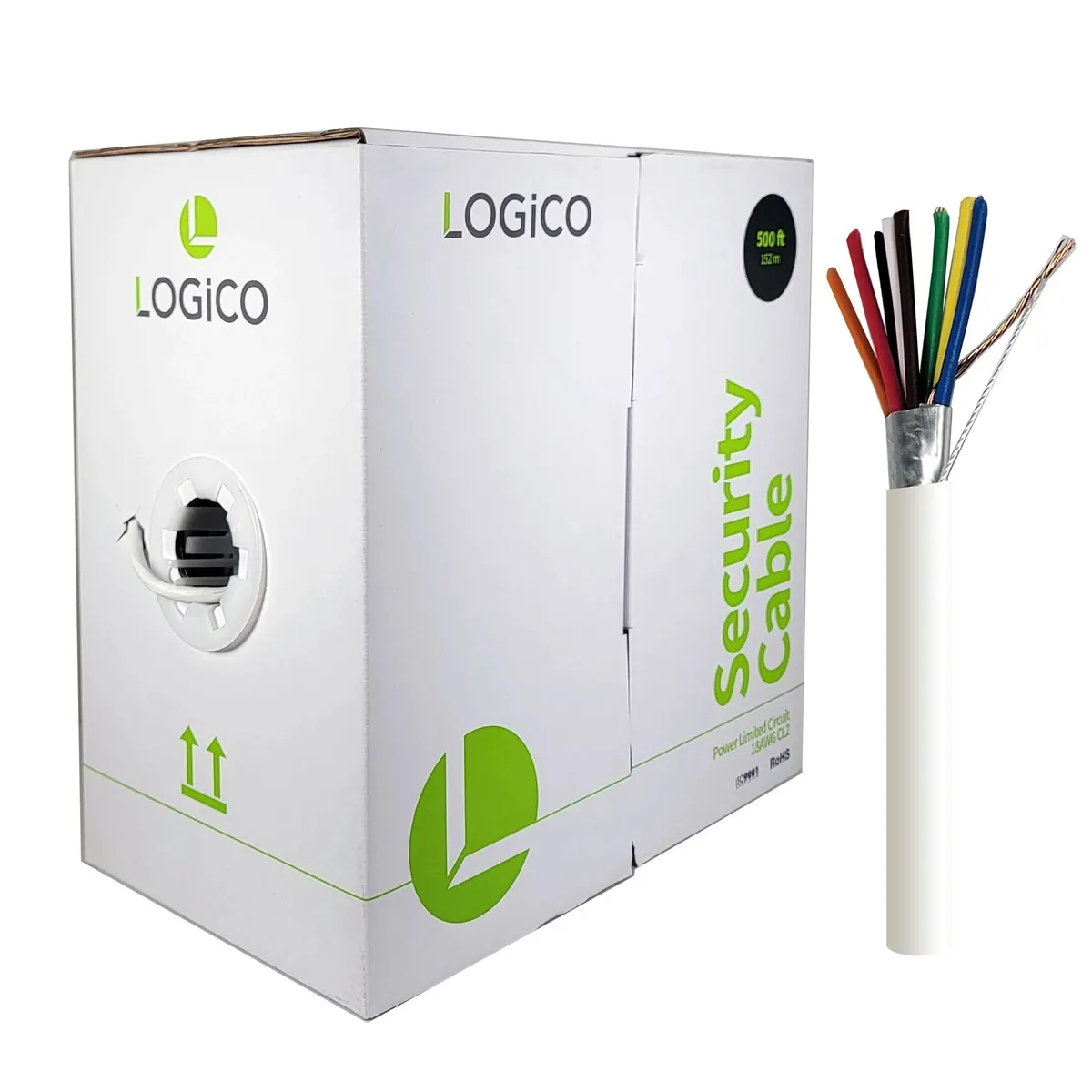 Logico Logico PLC4508 18/8 Shielded CCA Security Cable 500ft 152m White — product photo