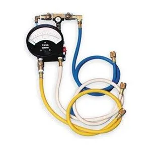 Watts TK-9A backflow test kit in transparent case with hoses and gauge, 16 in