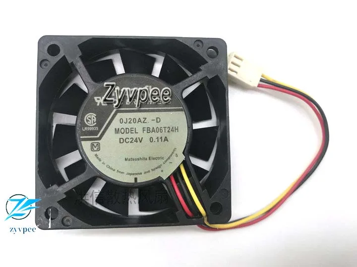 Zyvpee Zyvpee FBA06T24H 60x15mm DC24V 0.11A Ball 3-Pin Inverter Case Fan — product photo
