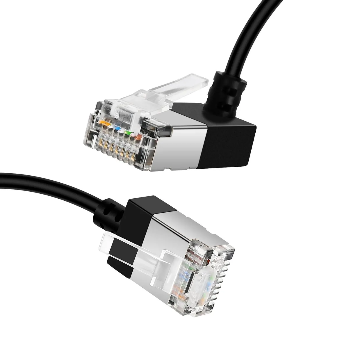 No Sew No Sew Cat6A 90° Downward Right Angle 16.4ft UTP Shielded Black — product photo