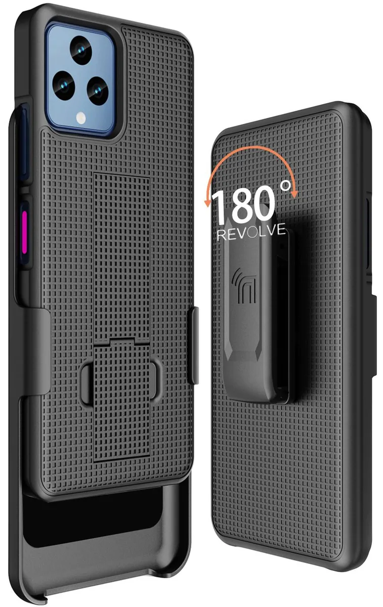Nakedcellphone Nakedcellphone Kickstand Case + Holster Combo for REVVL 6 5G / 6X 5G Black — product photo