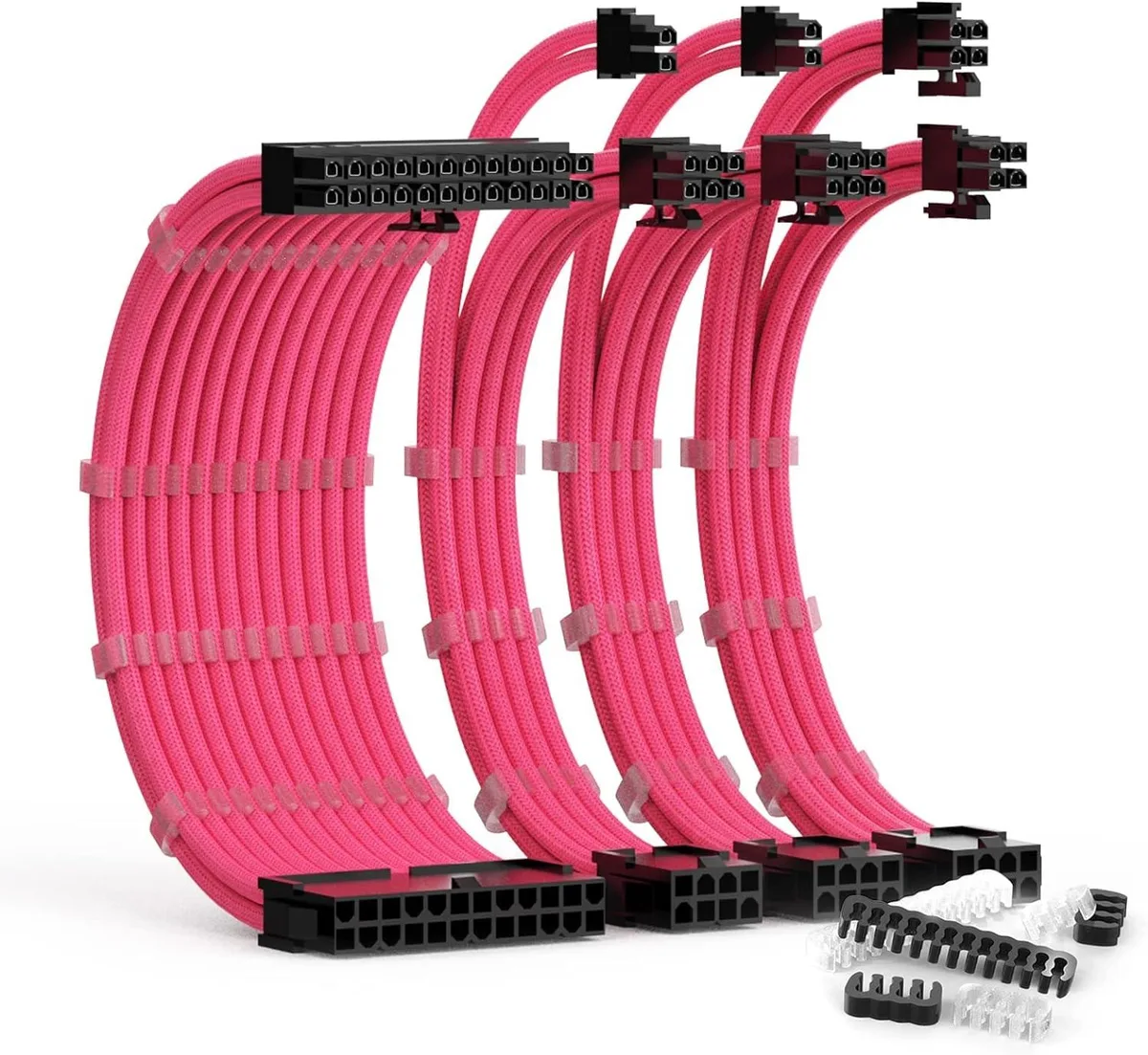 BUCIER BUCIER PSU Cable Extension Kit 30cm Pink 24-pin 8-pin 2x8-pin 18AWG — product photo