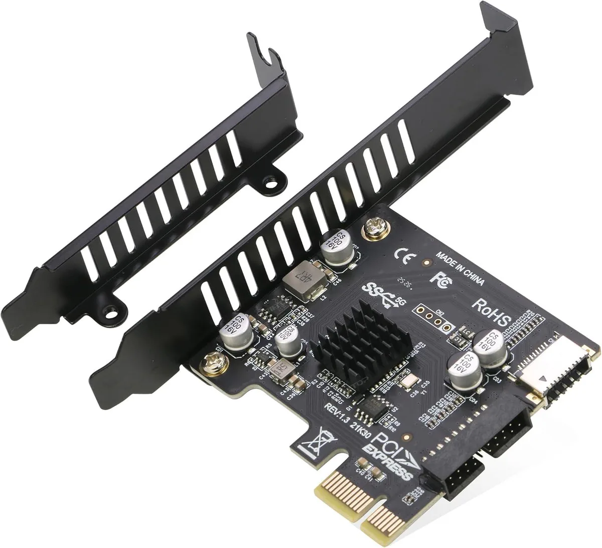 RIITOP RIITOP PCIe x1 to 19Pin 20Pin USB 3.0 Header and Type E (A Key) Adapter Card — product photo