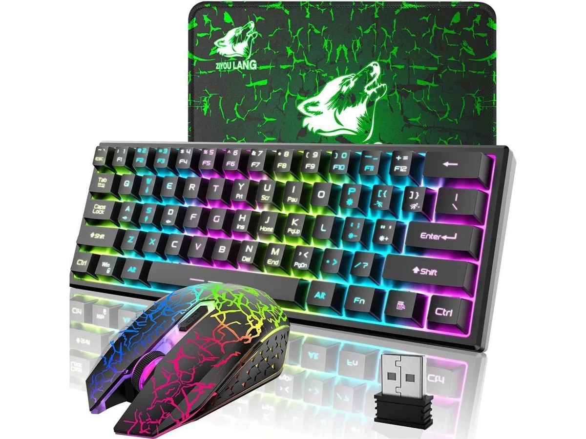 KEHIPI KEHIPI 61 Key Wireless Gaming Keyboard and Mouse Combo Black — product photo