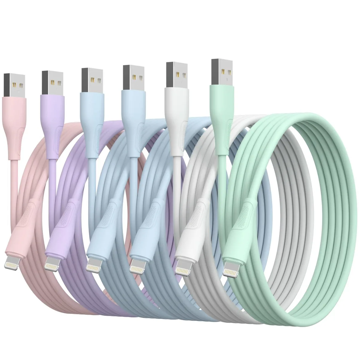  NKNZLY UBI01 6-pack Lightning cable 3/3/6/6/6/10 ft — product photo